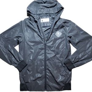 Dutch Bros SALE Black Reflective Hooded Rain Jacket SMALL + LARGE DB 1992 RARE